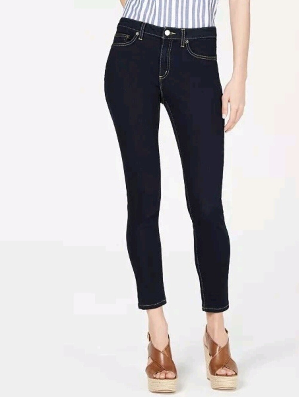 Michael Kors Izzy Skinny Jeans Dark Wash Indigo Blue Mid Rise Denim Pants 16